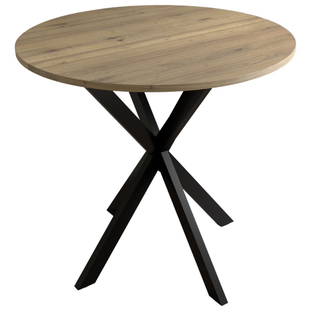 31.5 Inch Round Dining Table, Small Circle Kitchen Table with Metal Black Legs for 2-4 people,Modern Dining Room Table, Brown (only table)