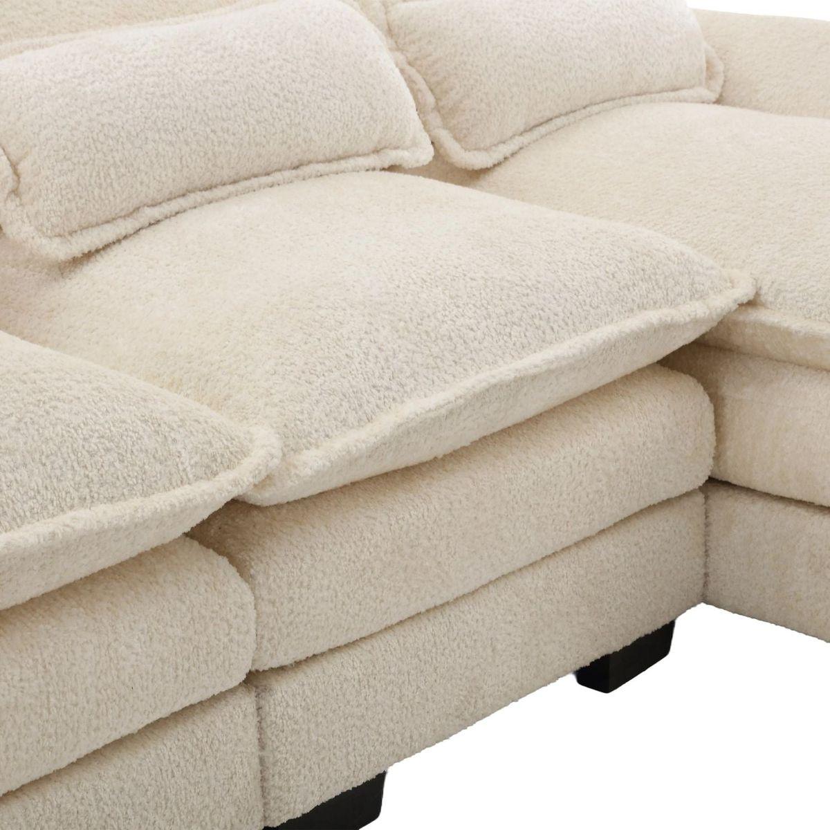 Modern Large chenille Fabric U-Shape Sectional Sofa