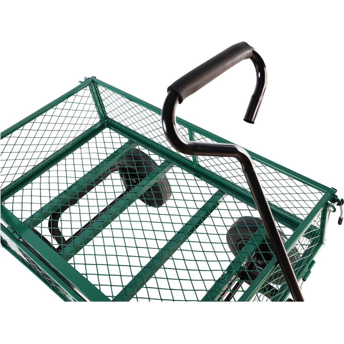 (Green solid wheels wagon cart) Solid wheels Tools cart Wagon Cart Garden cart trucks make it easier to transport firewood