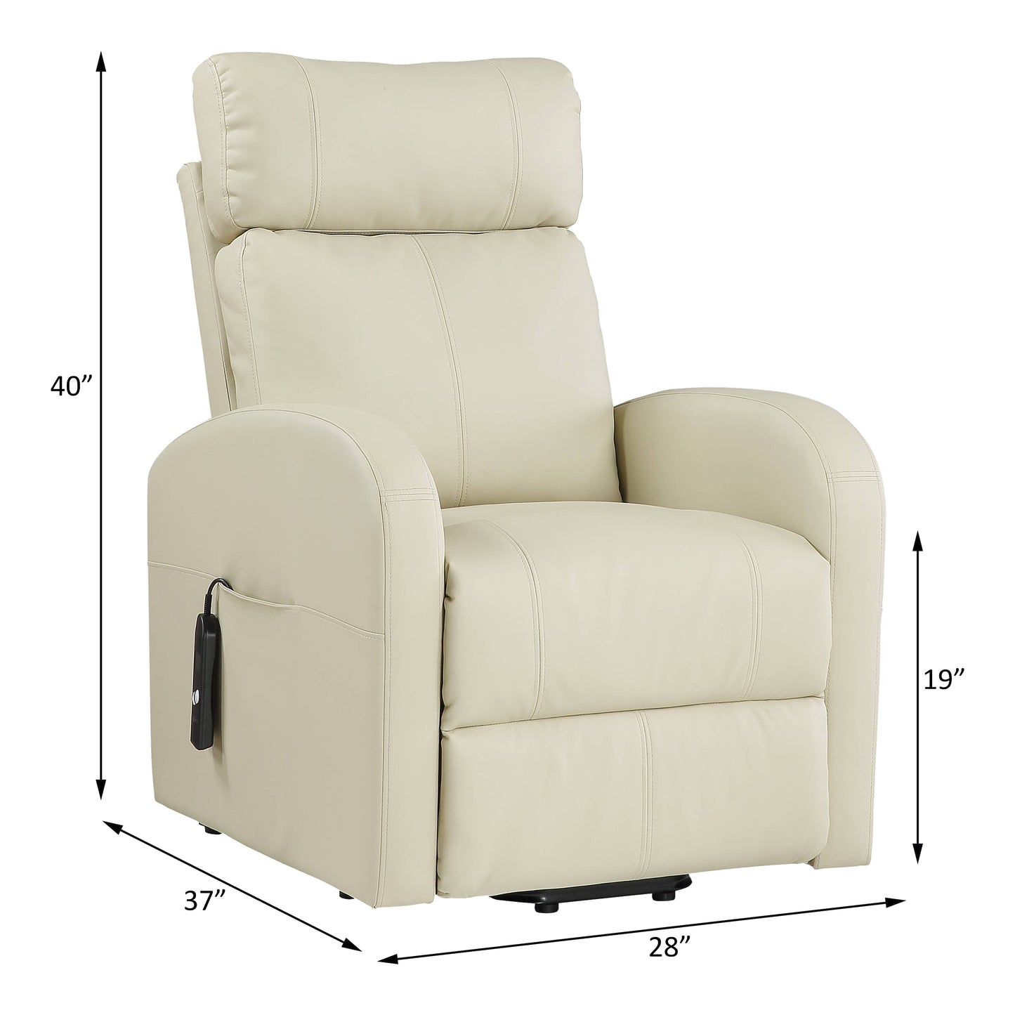 Ricardo Recliner w/Power Lift, Beige PU