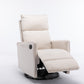 Cotton Linen Fabric Swivel Rocking Chair Glider Rocker Recliner Nursery Chair With Adjustable Back And Footrest For Living Room Indoor,Beige