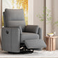 360 Degree Swivel Recliner Theater Recliner Manual Rocker Recliner Chair with Two Removable Pillows for Living Room, Dark Grey