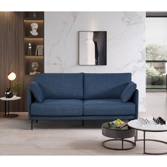 2.5 Seater Sofa For Primary Living Space , Bed Room, Office,  USB Charge Port , 2  Pillows,Metel Legs
