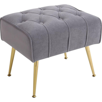 Modern Accent Chair with Ottoman, Comfy Armchair for Living Room, Bedroom, Apartment, Office (Grey)