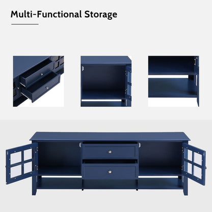TV Stand for TVs up to 60", Entertainment Center with Multifunctional Storage Space, TV Cabinet with Modern Design, Media Console for Living Room, Bedroom - Streamdale Furniture