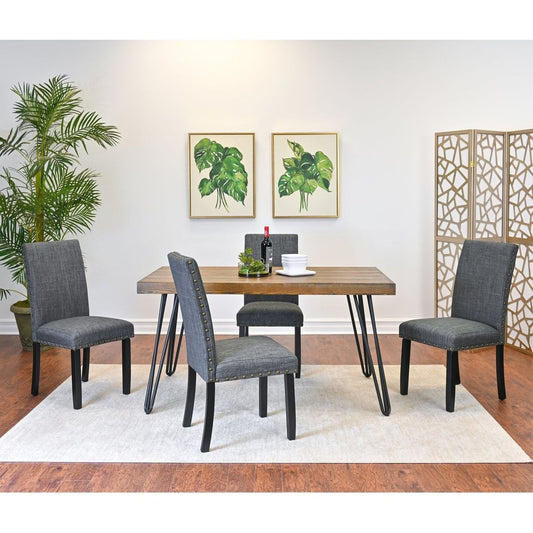 Amisos 5-Piece Dining Set, Hairpin Dining Table with 4 Chairs, 3 Color Options