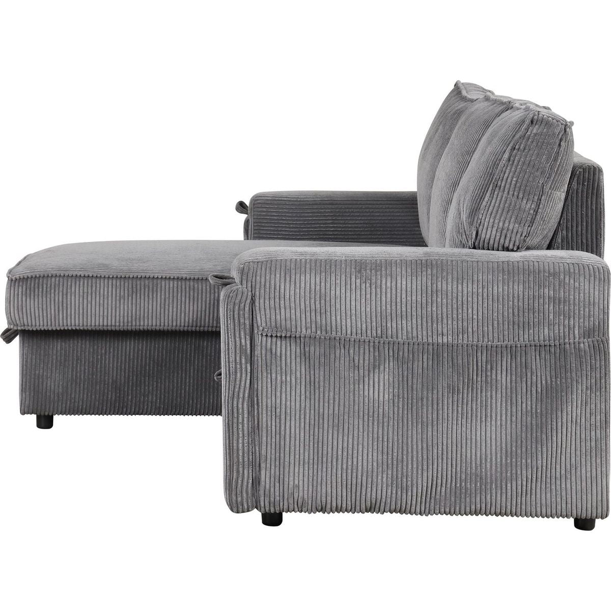 Upholstery Sleeper Sectional Sofa with Storage Bags and 2 cup holders on Arms