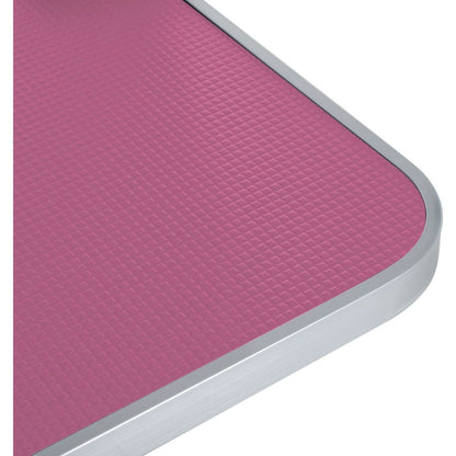 46" Folding Dog Pet Grooming Table Stainless Steel Frame Rubber Mat on Board with Adjustable Arm and Clamps pet dog Cat Grooming Table (PINK COLOR)