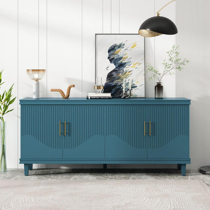 70.07"Large Size 4-Door Cabinet, Same as Living Room, Kitchen, Bedroom, Hallway, Olive Green,Navy Blue,Peacock Blue
