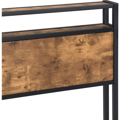 King Size Metal Platform Bed Frame with Wooden Headboard and Footboard with USB LINER, No Box Spring Needed, Large Under Bed Storage, Easy Assemble