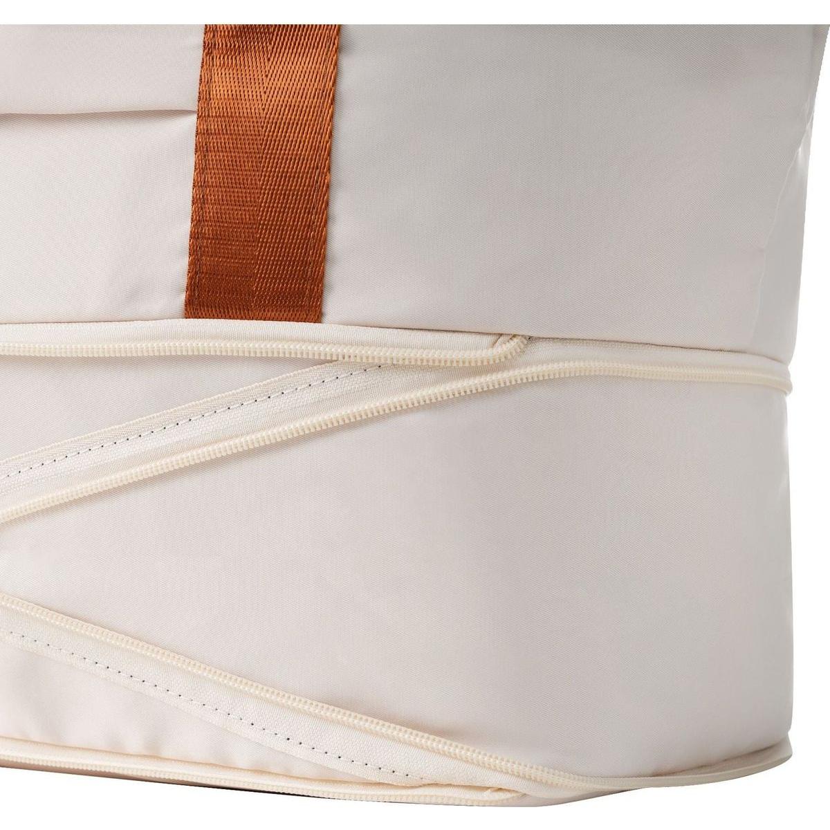 Luggage Sets 4 Piece, Expandable ABS Durable Suitcase with Travel Bag, Carry On Luggage Suitcase Set with 360 Spinner Wheels, ivory and brown