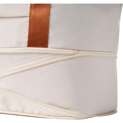 Luggage Sets 4 Piece, Expandable ABS Durable Suitcase with Travel Bag, Carry On Luggage Suitcase Set with 360 Spinner Wheels, ivory and brown