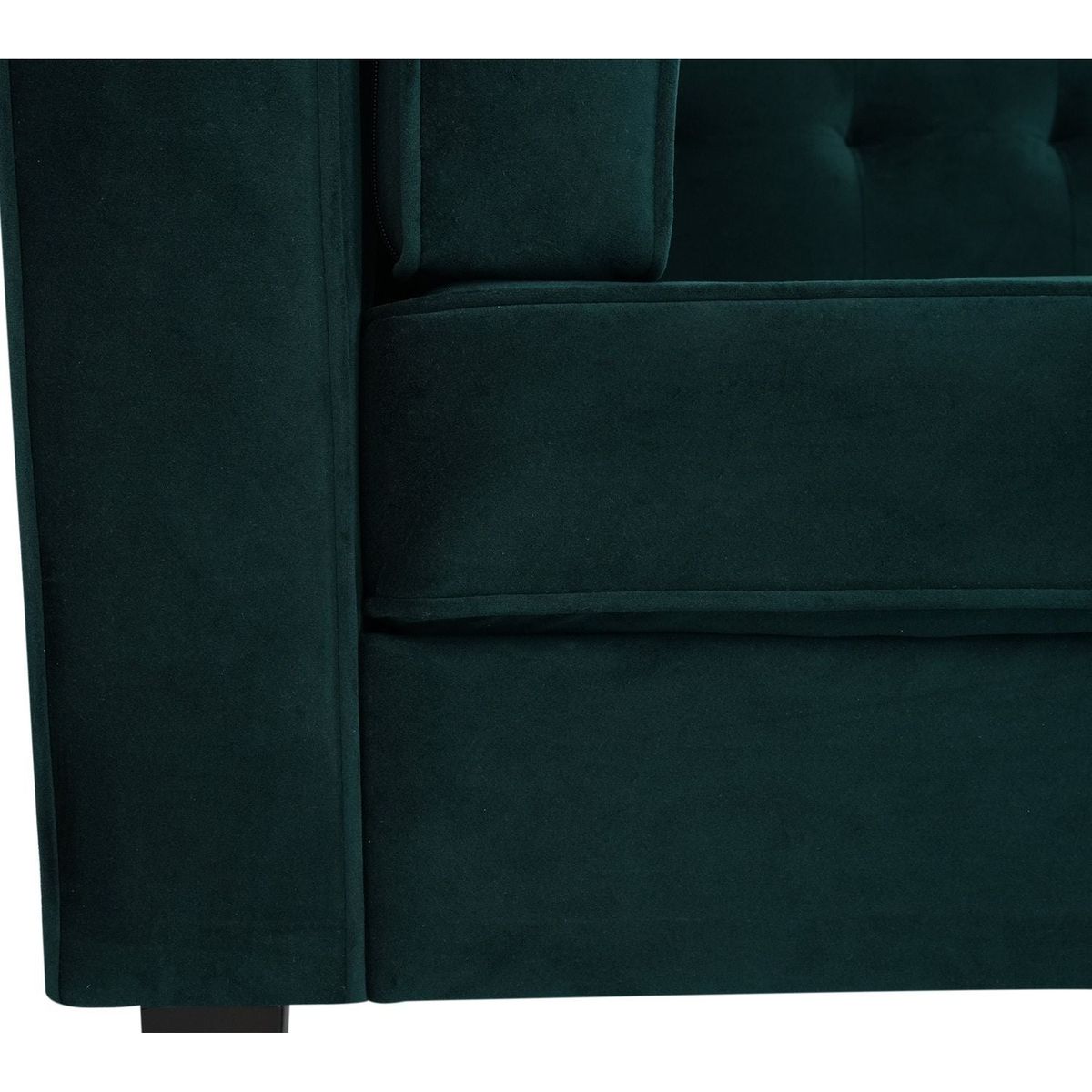 3-Seater Sofa, Upholstered Tufted Coach, Velvet Sofa, Green