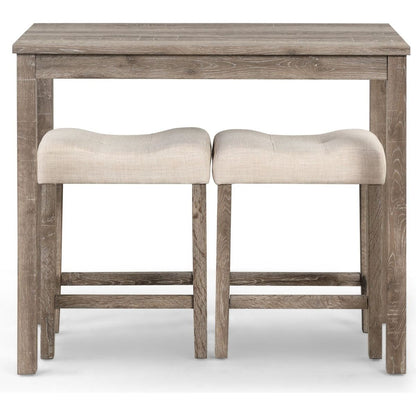 Sora Wood 3-Piece Counter Height Dining Set, Taupe