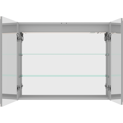 Bathroom Medicine Cabinet with Lights, 36x24 Inch LED Medicine Cabinet with Mirror, Double Door Lighted Medicine Cabinet with Defogger, Dimmer, Clock & Temp Display, 2 Outlets & USB Ports