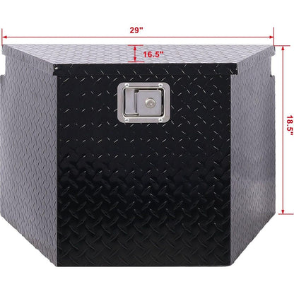 29inch Aluminum tool box,heavy duty truck bed tool box,outdoor trailer pickup storage tool box,RV storage organizer,underbody box w/lock keys,black 29x16.5x18.5inch