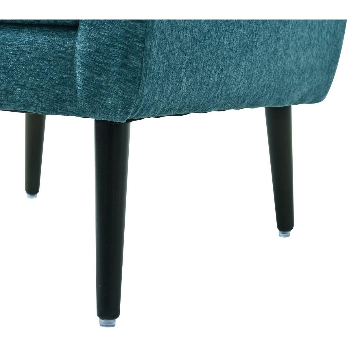 Modern Accent Chair Upholstered Foam Filled Living Room Chairs Comfy Reading Chair Mid Century Modern Chair with Chenille Fabric Lounge Arm Chairs Armchair for Living Room Bedroom (Teal)