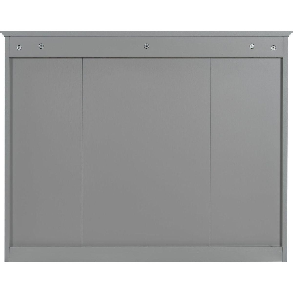 35" x 27.5" Medicine Cabinet, Wall Mounted Bathroom Storage Cabinet, Modern Bathroom Wall Cabinet with Mirror, Mirror Cabinet with 6 Open Shelves (Not Include Bathroom Vanity)