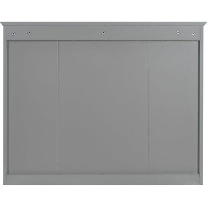 35" x 27.5" Medicine Cabinet, Wall Mounted Bathroom Storage Cabinet, Modern Bathroom Wall Cabinet with Mirror, Mirror Cabinet with 6 Open Shelves (Not Include Bathroom Vanity)