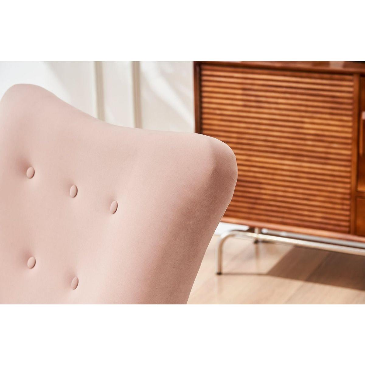 Baby Room High Back Rocking Chair Nursery Chair, Comfortable Rocker Fabric Padded Seat, Modern High Back Armchair