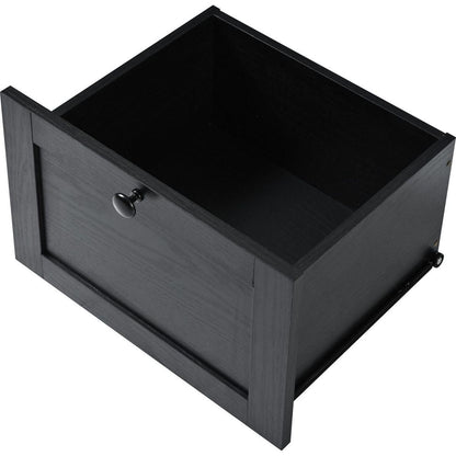 54.5" Farmhouse Kitchen Island with Power Outlet, Kitchen Storage Island with Internal Storage Rack, Drop Leaf, Spice Rack, Rolling Kitchen Cart on Wheels, for Home, Kitchen and Dining Room,Black