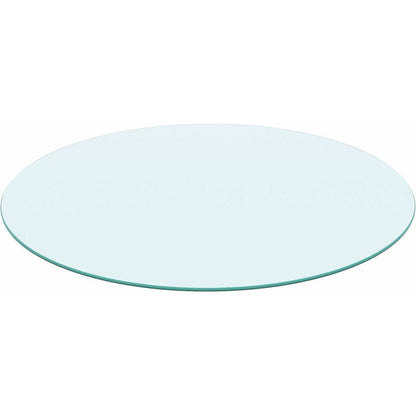 36" Inch Round Tempered Glass Table Top Clear Glass 1/4" Inch Thick Round Polished Edge