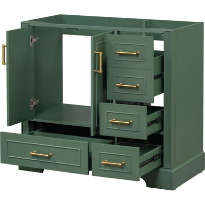 [Cabinet Only] 36" Green Traditional Bathroom Vanity(Sink not included)