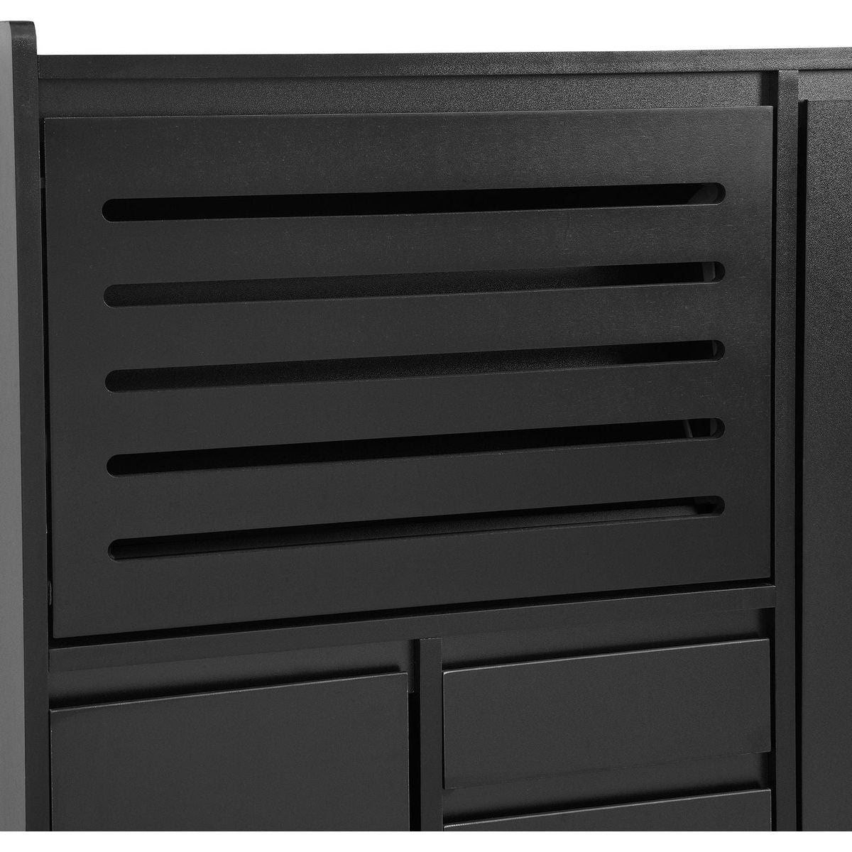 Multi-Functional Shoe Cabinet with Wall Cabinet, Space-saving Design Foyer Cabinet with 2 Flip Drawers, Versatile Side Cabinet for Hallway, Black