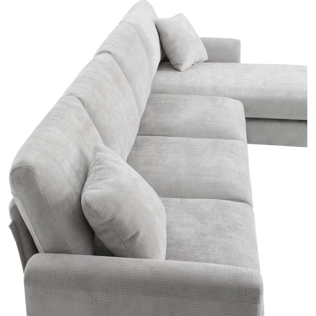 119x55" Modern Oversized Sectional Sofa,L-shaped Luxury Couch Set with 2 Free pillows,5-seat Chenille Indoor Furniture with Chaise for Living Room,Apartment,Office,2 Colors