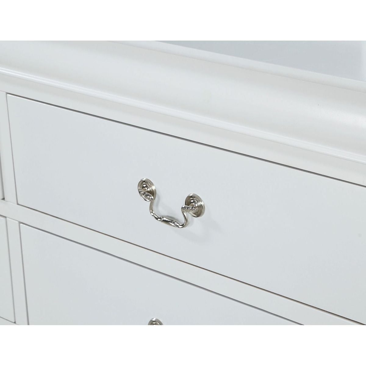 1pc White Finish Two Drawers Louis Philip Nightstand Solid Wood Contemporary & Simple Style