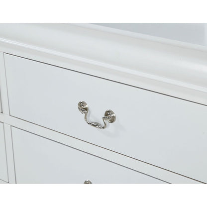 1pc White Finish Two Drawers Louis Philip Nightstand Solid Wood Contemporary & Simple Style