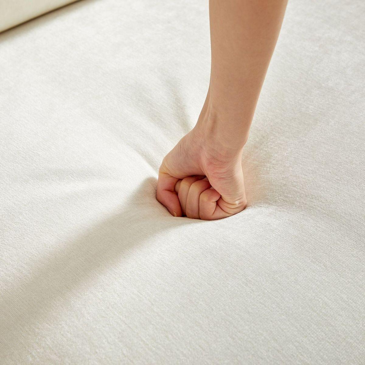 88" Modern Living Room Sectional, Wide Living Room Sectional, Stylish chenille Triple Sectional with Extra 2 Pillows, Thickly Padded Seat and Back and Armrests for Apartment, Living Room