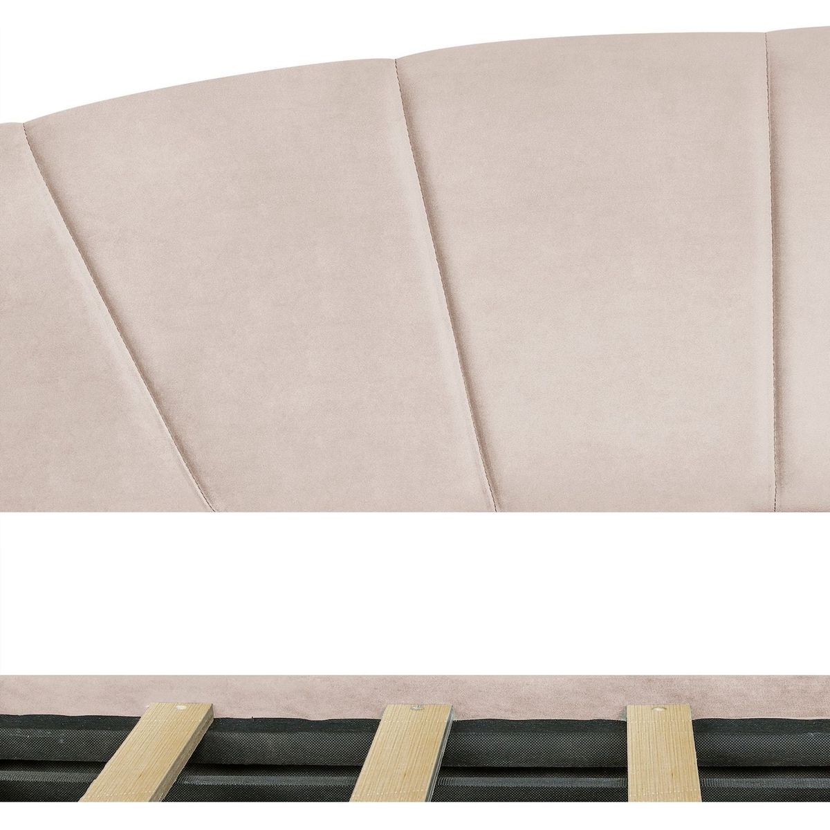 Upholstered daybed Twin Size with Two Drawers and Wood Slat, Beige
