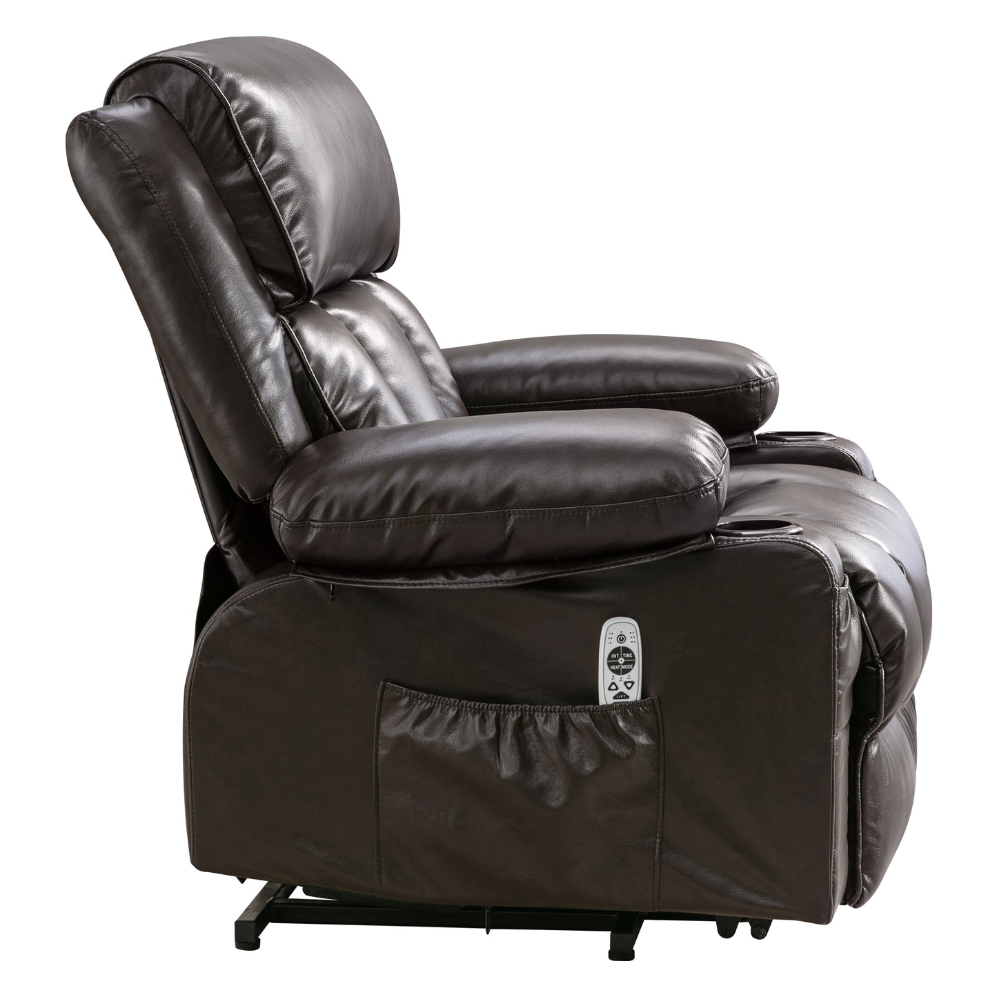 Power Lift Recliner Chair Recliners for Elderly with Heat and Massage Recliner Chair for Living Room with Infinite Position and Side Pocket,USB Charge Port.BROWN