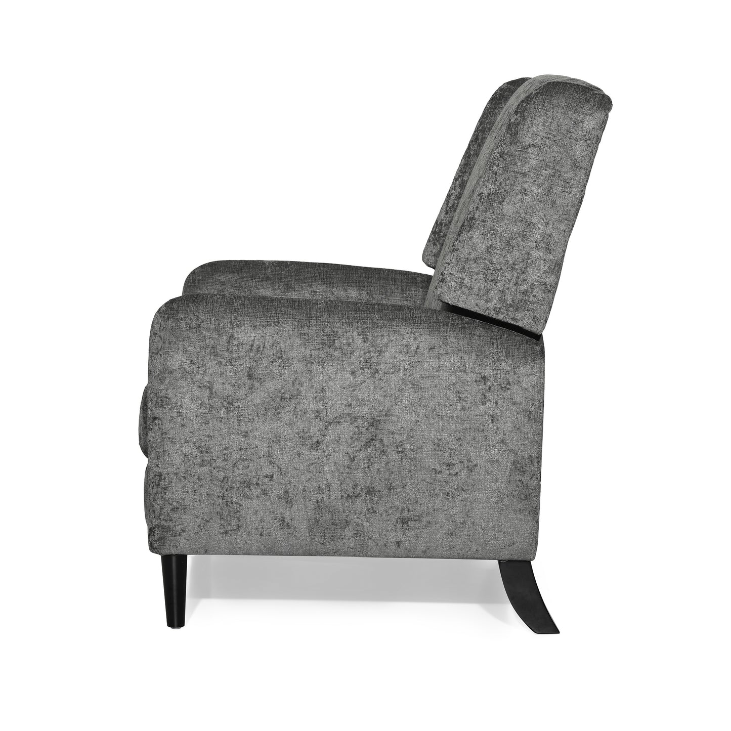 Oversized Textured Fabric Pushback Recliner, Gray and Dark Brown