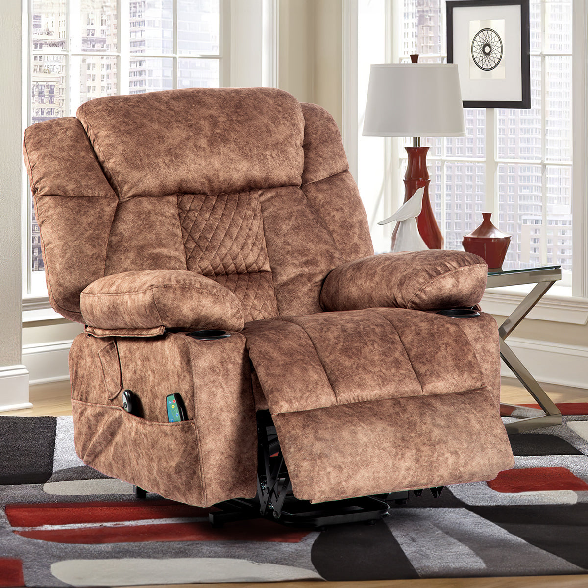 Power Lift Recliner Chair Recliners for Elderly with Heat and Massage Recliner Chair for Living Room with Infinite Position and Double Side Pocket Power Lift Recliner Chair