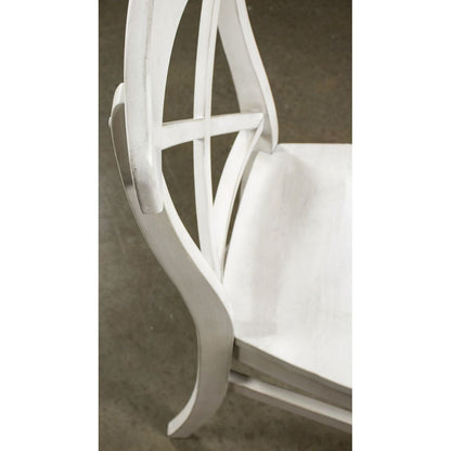 Harola Cross-back Dining Side Chairs in Set of 2, Smoky White Finish