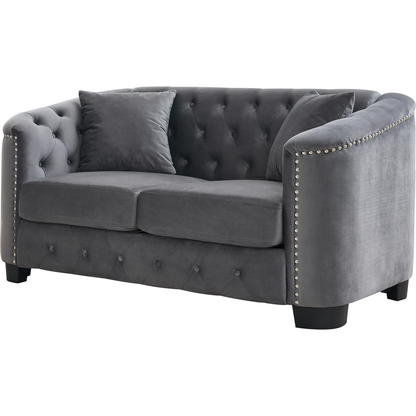 3-seater + 2-seater Combination sofa.Velvet Grey