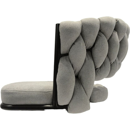 Bar Chair Linen Woven Bar Stool Set of 2,Black legs Barstools No Adjustable Kitchen Island Chairs,360 Swivel Bar Stools Upholstered Bar Chair Counter Stool Arm Chairs with Back Footrest, (Grey)