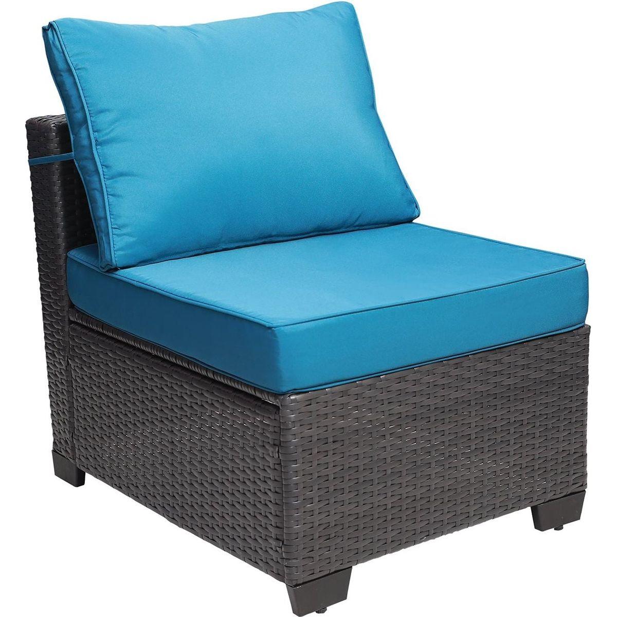 Outdoor Garden Patio Furniture 7-Piece PE Rattan Wicker Cushioned Sofa Sets and Coffee Table, patio furniture set;outdoor couch;outdoor couch patio furniture;outdoor sofa;patio couch