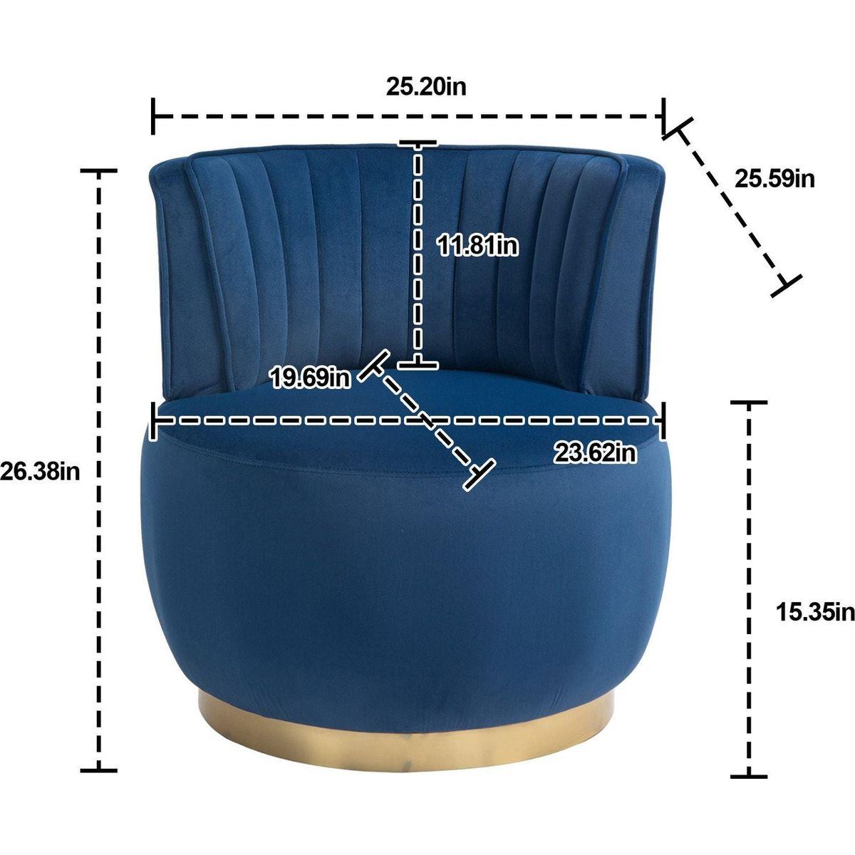 360 Degree Swivel Cuddle Barrel Accent Sofa Chairs, Round Armchairs with Wide Upholstered, Fluffy Velvet Fabric Chair for Living Room, Bedroom, Office, Waiting Rooms