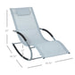 Zero Gravity Rocking Chair Outdoor Chaise Lounge Chair Recliner Rocker with Detachable Pillow and Durable Weather-Fighting Fabric for Patio, Deck, Pool, Grey