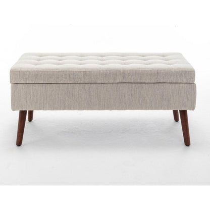 Storage Bench with Storage Bench for Bedroom End of Bed Bench Foot of Bed Bench Entryway Bench Storage Ottoman Bench 43.7" W x 18.1" D Off White Bench