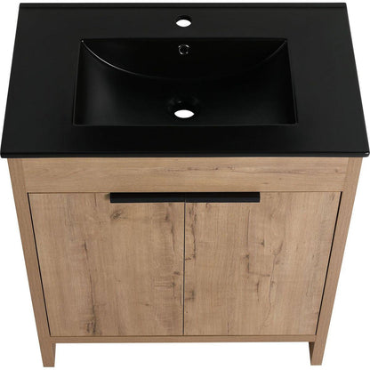 30" Freestanding Bathroom Cabinet With Basin & 2 Soft-Close Cabinet Doors ((KD-PACKING),BVB02430IMO-