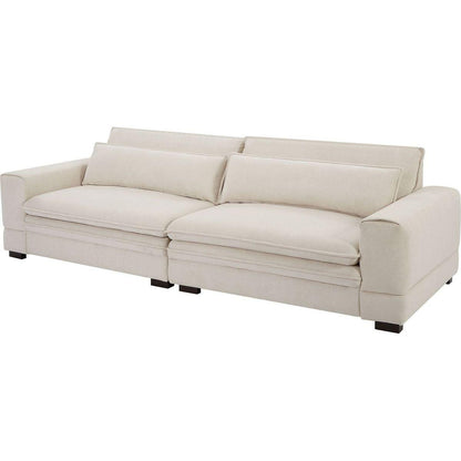 Mid-Century Sofa Couch Modern Upholstered Couch for Livingroom,Bedroom, Apartment, Home Office Beige