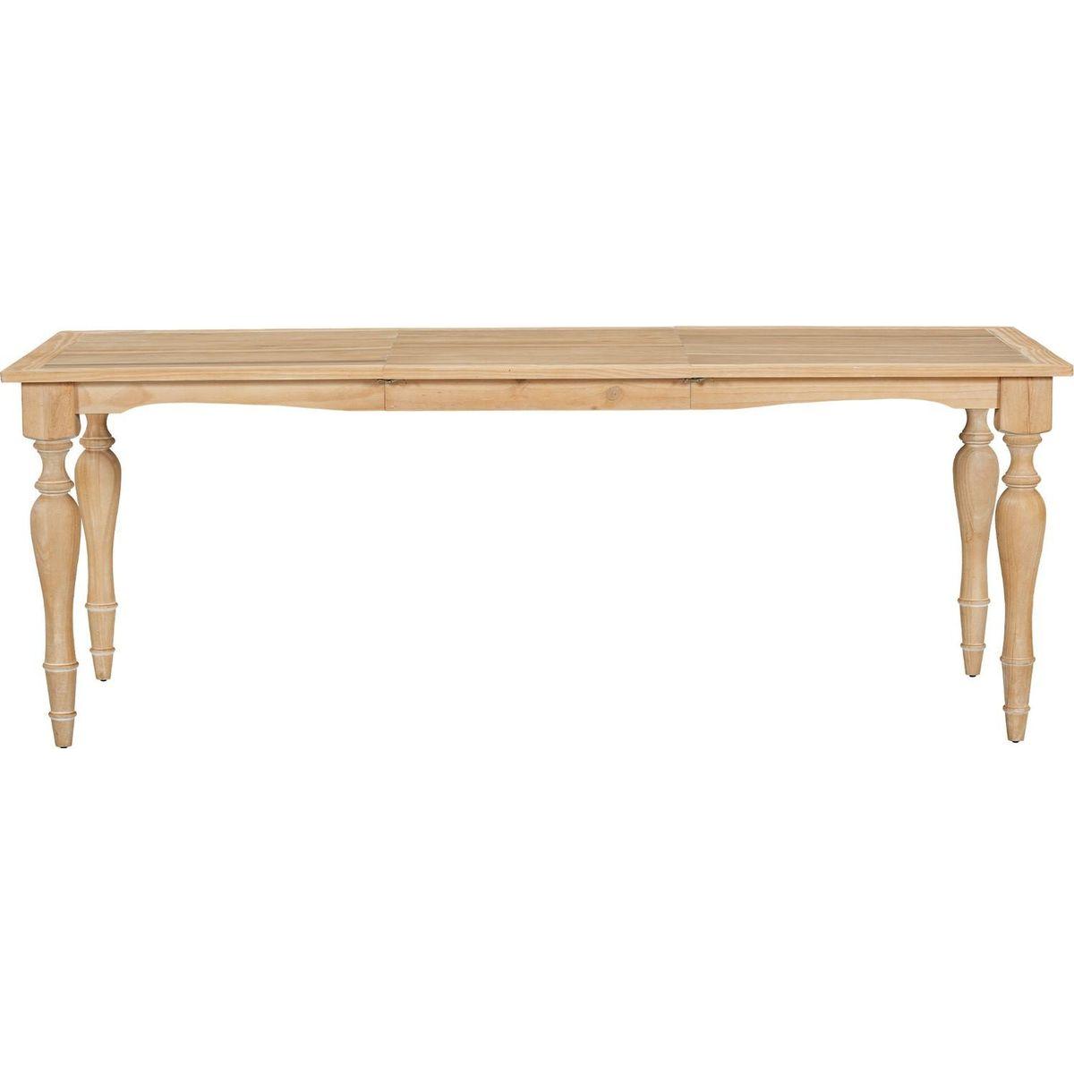 TOPMAX Vintage Traditional 82.7inch Extendable Dining Table with 23.6inch Removable Leaf, Natural