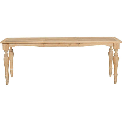 TOPMAX Vintage Traditional 82.7inch Extendable Dining Table with 23.6inch Removable Leaf, Natural