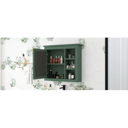 30" x 28" Medicine Cabinet, Wall Mounted Bathroom Storage Cabinet, Modern Bathroom Wall Cabinet with Mirror,Medicine Cabinet, Mirror Cabinet with 3 Open Shelves (Not Include Bathroom Vanity)