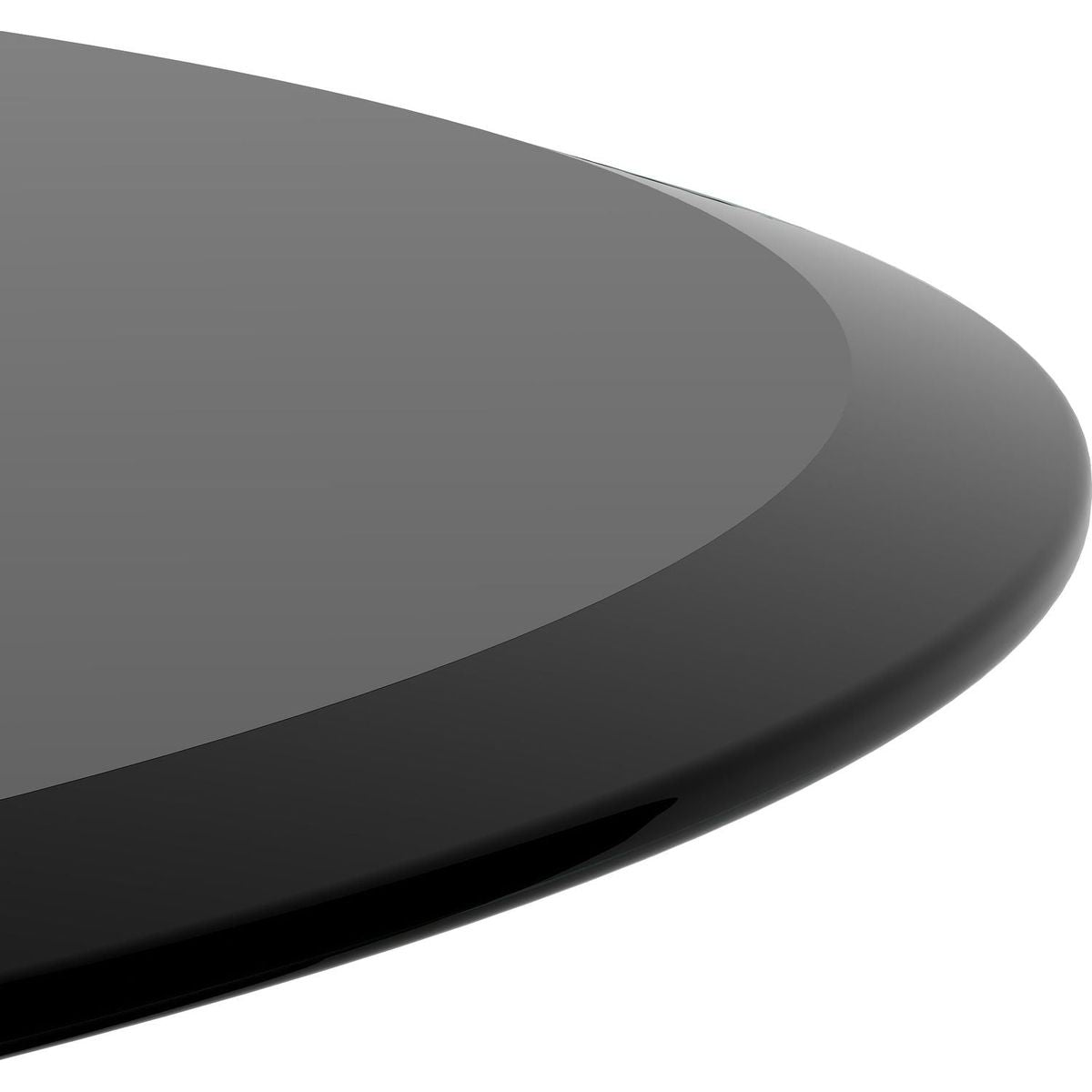 38.6" Inch Round Tempered Glass Table Top Black Glass 2/5" Inch Thick Beveled Polished Edge