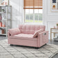 Folding sofa bed with adjustable back access to sofa recliner single bed Adult Modern chair bed, pink